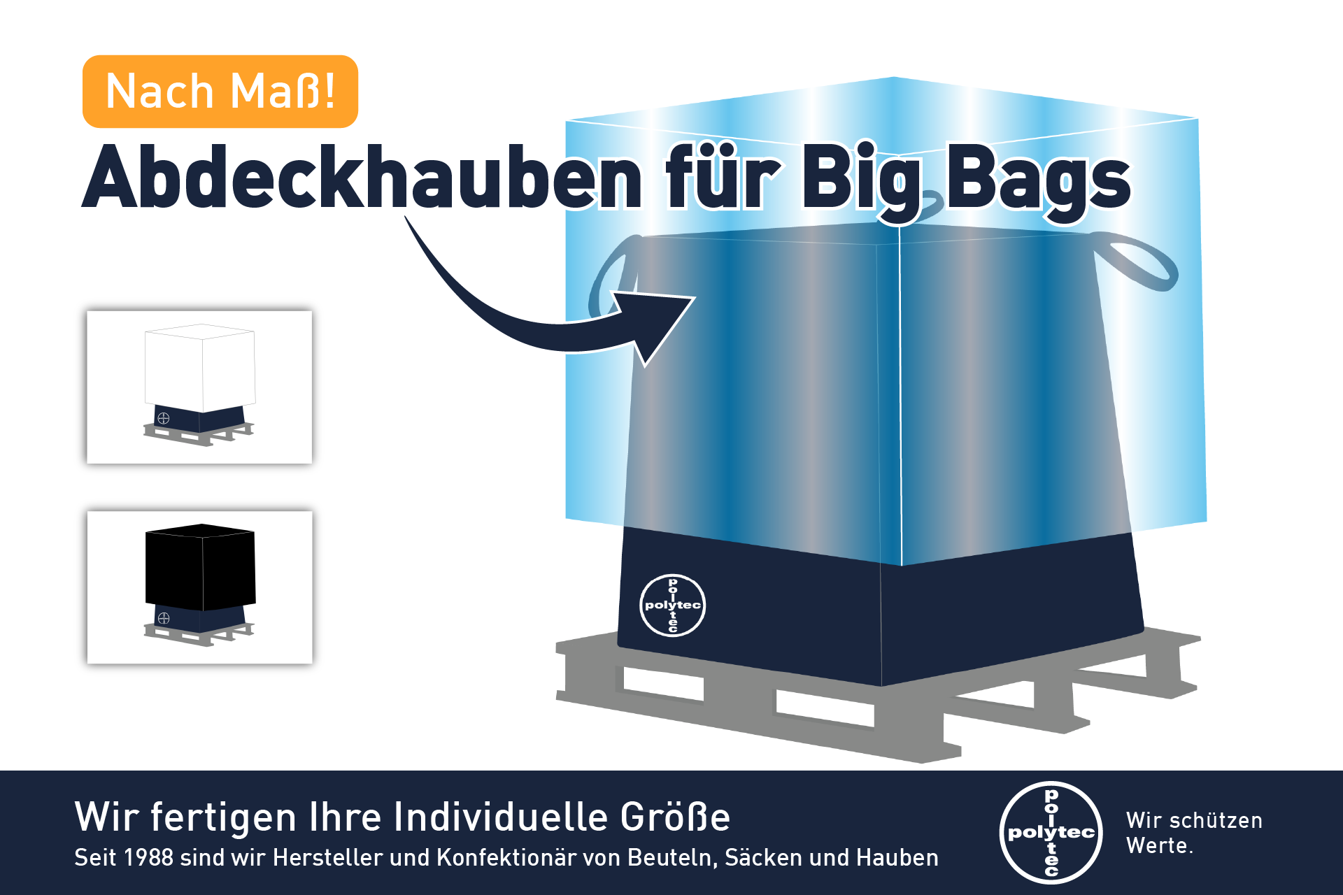 Abdeckhauben für Big Bags nach Maß
