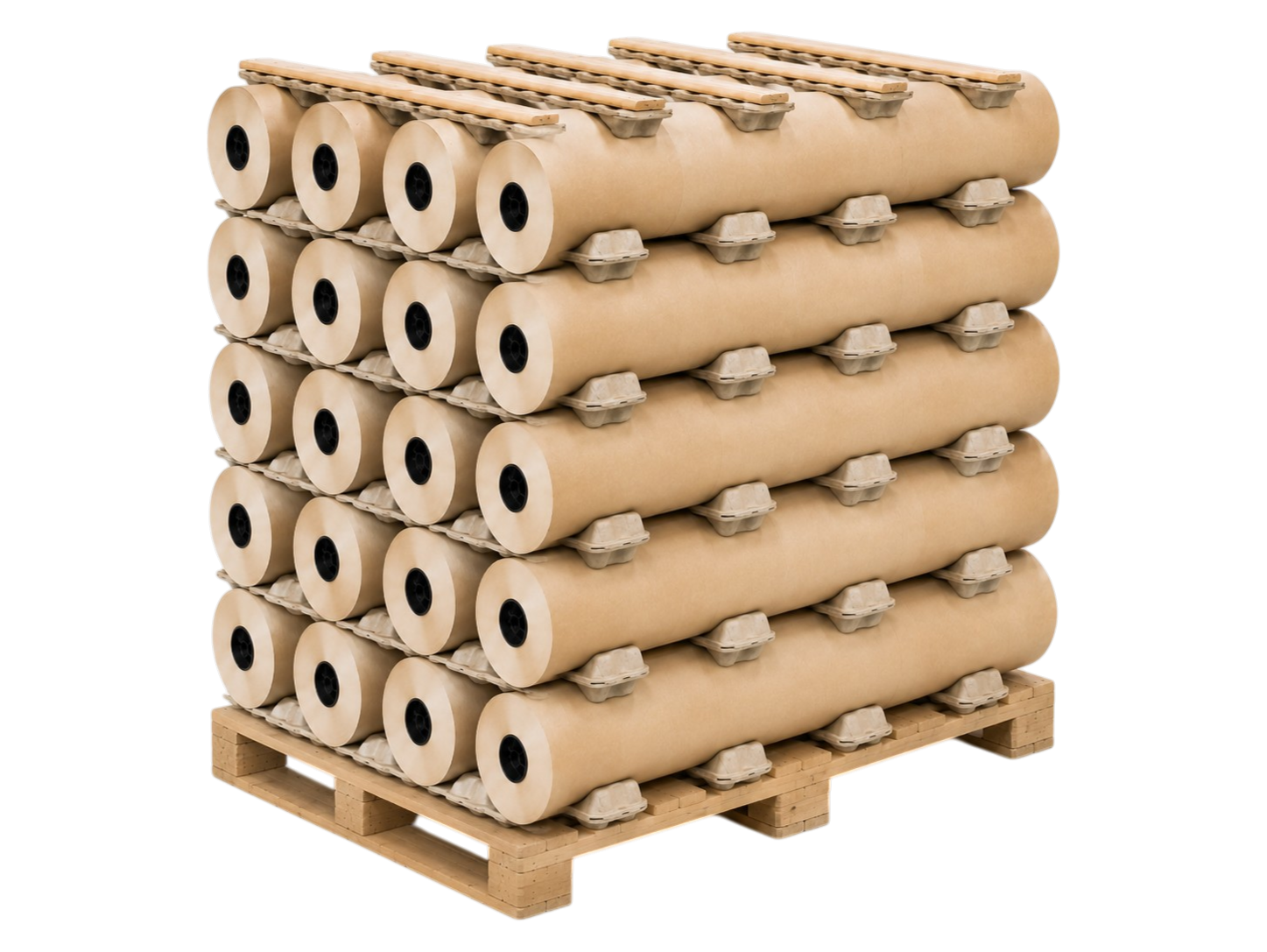 Palettenzwischenlage für Rollen / Rollenstapel für 4 Rollen - 1000 x 300 mm - Ø Rollen: 200 - 250 mm