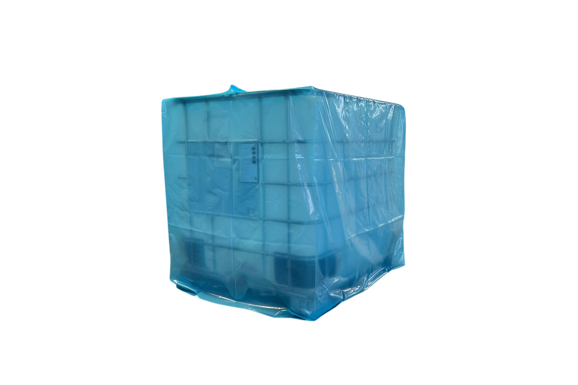 Abdeckhauben / Schutzhüllen für IBC Container blau-transparent 120 x 100 x 100 cm x 0,100 mm Abdeckhauben / Schutzhüllen für IBC Container blau-transparent 120 x 100 x 100 cm x 0,100 mm