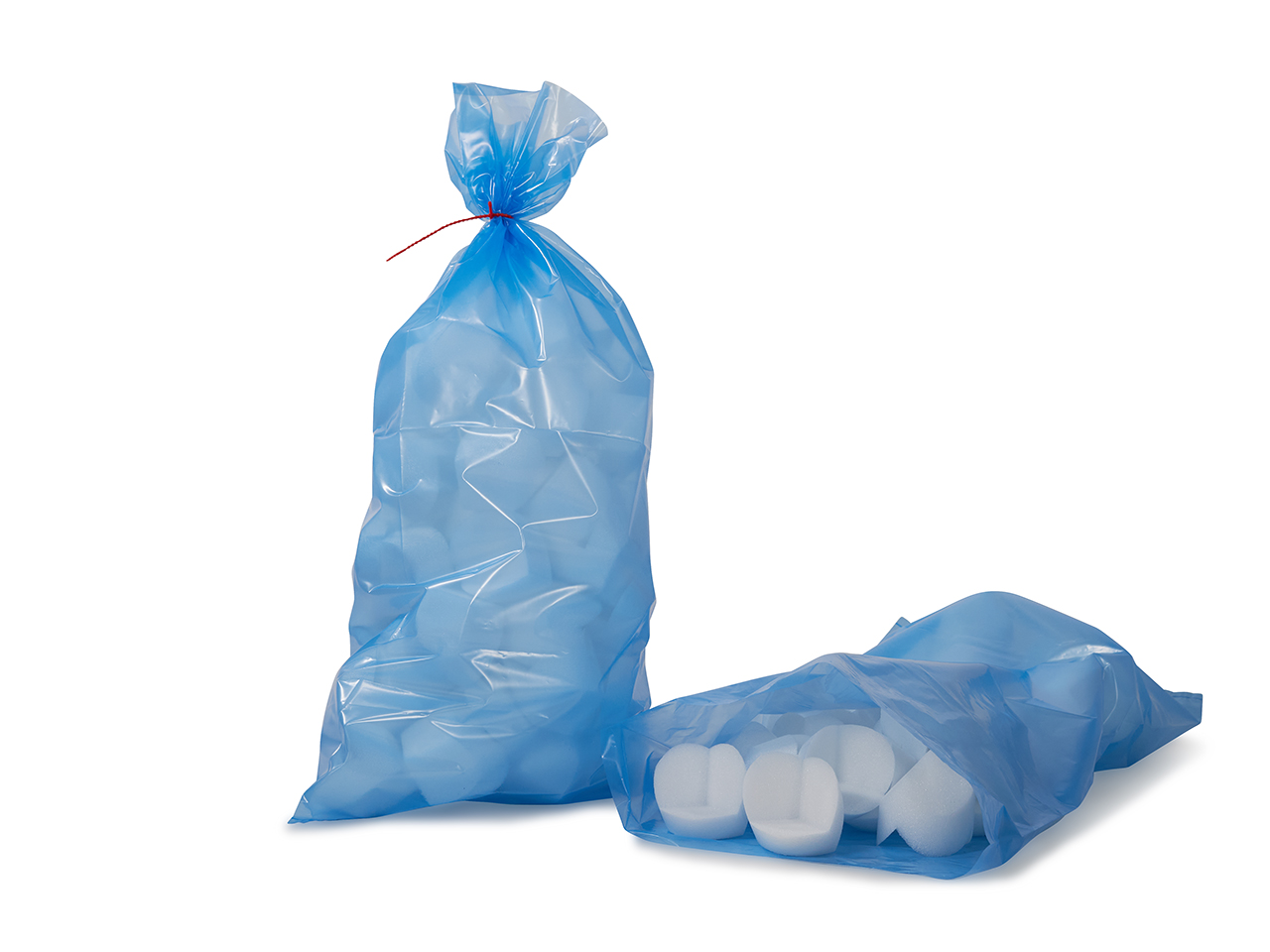 Flachsäcke blau-transparent